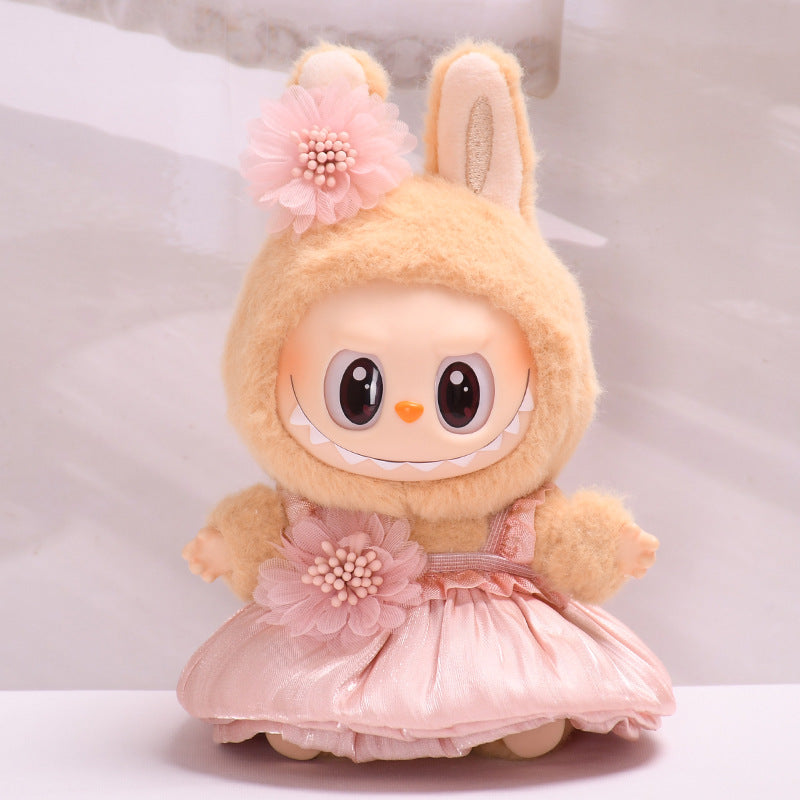 Only clothes] second generation vinyl blind box labubu sit party cloth clothes cute flower bud skirt baby clothes adorable