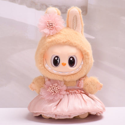 Only clothes] second generation vinyl blind box labubu sit party cloth clothes cute flower bud skirt baby clothes adorable
