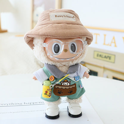 Labubu Doll Clothes Generation 2 Generation Pond Glue Blind Box Hanging Clothes Bracing Cloth for T-Shirt Suspenders Hat Eyes