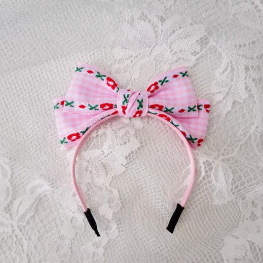 Labubu Doll Headband - Small Flower Plaid Design in Multiple Colors