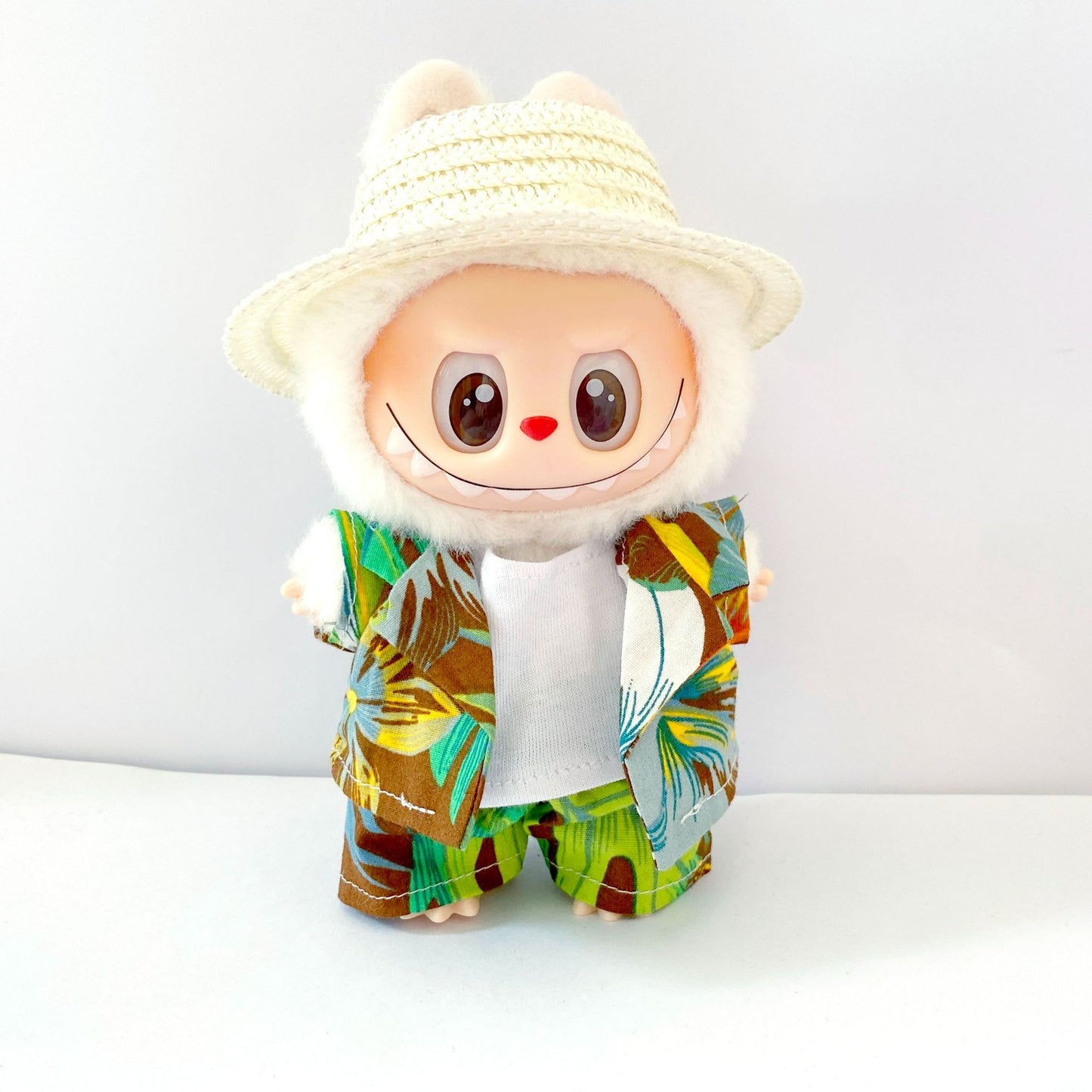 Labubu 17cm Doll Hawaiian Beach Outfit - 3-Piece Set