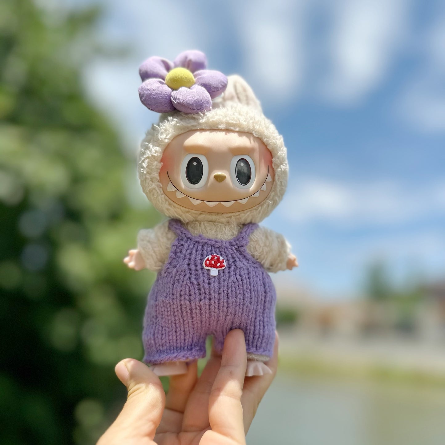 Only clothes] 17CM blind box cloth clothes pink small fragrant wind suit key chain LABUBU for blue skirt