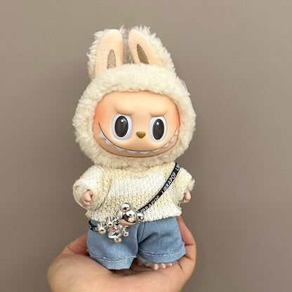 labubu doll clothes 17cm pull cloth clothes blind box doll skirt suit cute dress toy cross-border wholesale