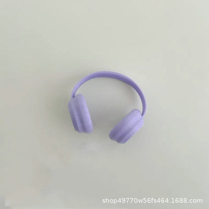 Suitable for Labubu Pendant Doll Headphones 10cm Cotton Doll Macaron Head-Mounted Labubu Headphones Matching