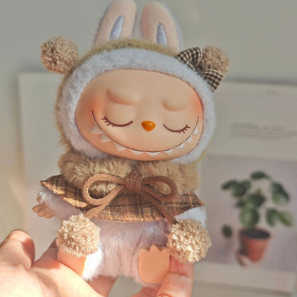 Labubu Doll Shawl & Scarf Set for 15-17cm Pendant Dolls