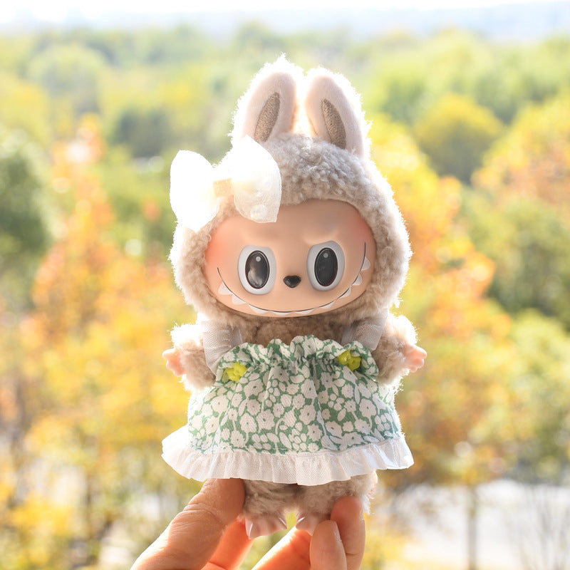 Only clothes] 17cm pendant pull cloth cloth for clothes spring and summer dress suit labubu baby dress cute