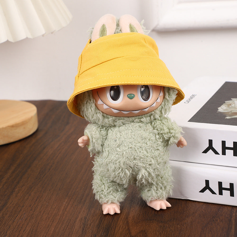17cm Labubu Pendant Hat Labubu Fisherman Hat 10cm Cotton Doll Hat Doll Dress-Up Accessories