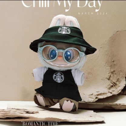 Labubu Doll Starbucks Outfit Set for 17cm Vinyl Doll