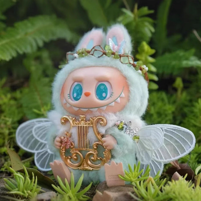 Labu Angel Doll Bubble Mart Labubu Plush Doll Quick Hair Blind Box Vinyl Face Trendy Play Gift