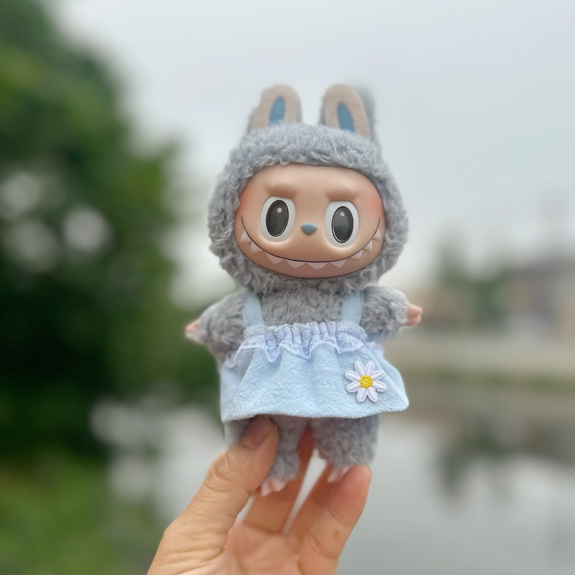 Clothes Only] Bubble Mart 17CM Labu Doll Skirt Keychain LABUBU Strapless Cardigan suit Cute