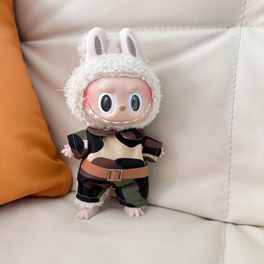 Only clothes] 17CM blind box pendant cloth clothes Thai police clothing LABUBU cool handsome camouflage clothing suit