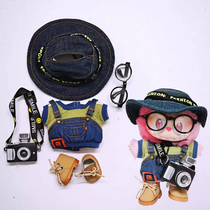 Labubu 3.0 Doll Outfit Set with Hat, Glasses & Shoes