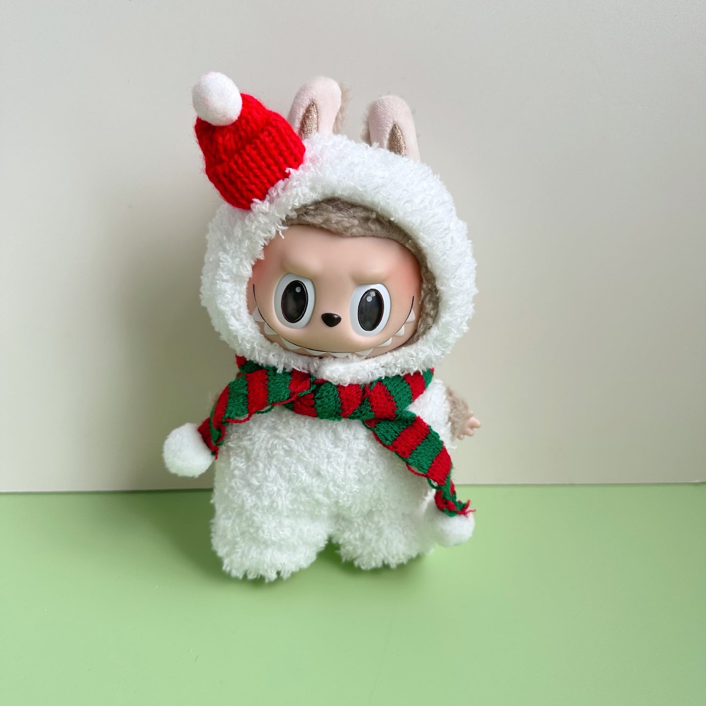 Only clothes] 15CM blind box macaron Labubu clothes Labubu cloud velvet series powder pig elk
