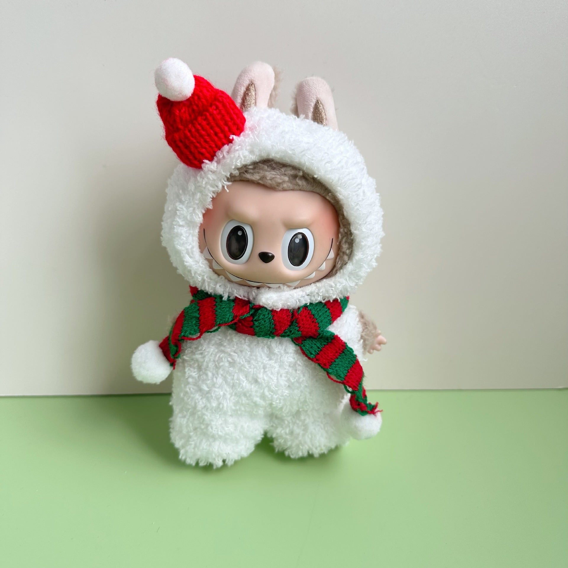 Only clothes] 15CM blind box macaron Labubu clothes Labubu cloud velvet series powder pig elk