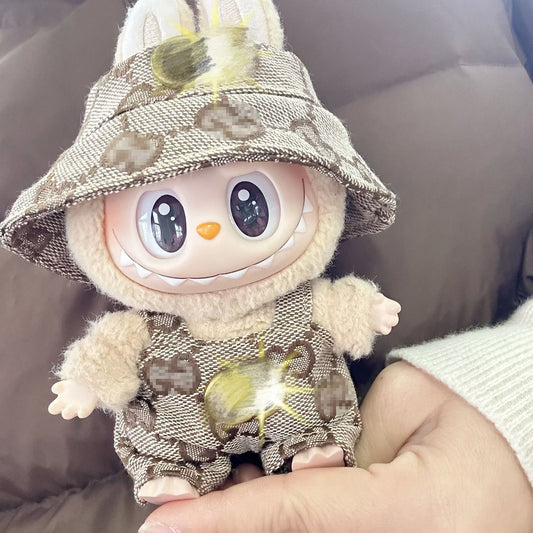 Only clothes] the first and second generation blind box labubu doll clothes pendant LABUBU for noble brown g powder g suit