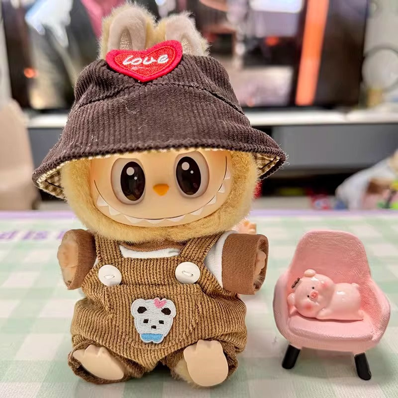 Clothes Only] First/Second Generation Pendant Labubu Clothes Rab Sit Party Doll Shark Elk suit