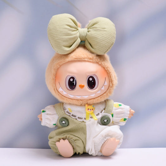 Only clothes] the first and second generations sit on cloth hanging clothes labubu doll big bow strap pants suit