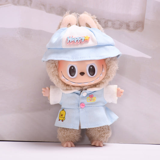 Only clothes] 17cm pendant cloth cloth clothes cute kindergarten suit vinyl labubu pendant baby clothes adorable