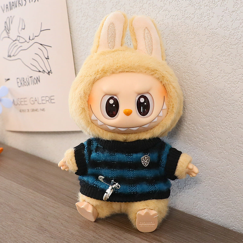 Generation One and Two Rags Clothes Labubu Blind Box Keychain Vinyl Doll Sweater suit Hat Shoes Glasses