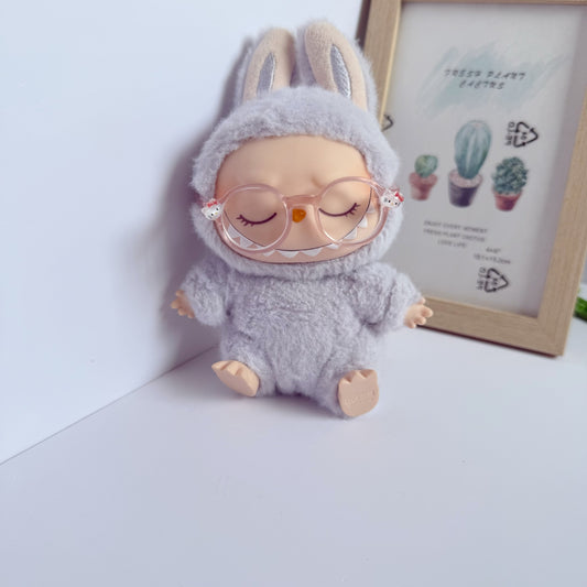 Clothes Only] Blind Box Labubu Doll Accessories New Kitty Glasses Labubu Doll with Cute Clothes
