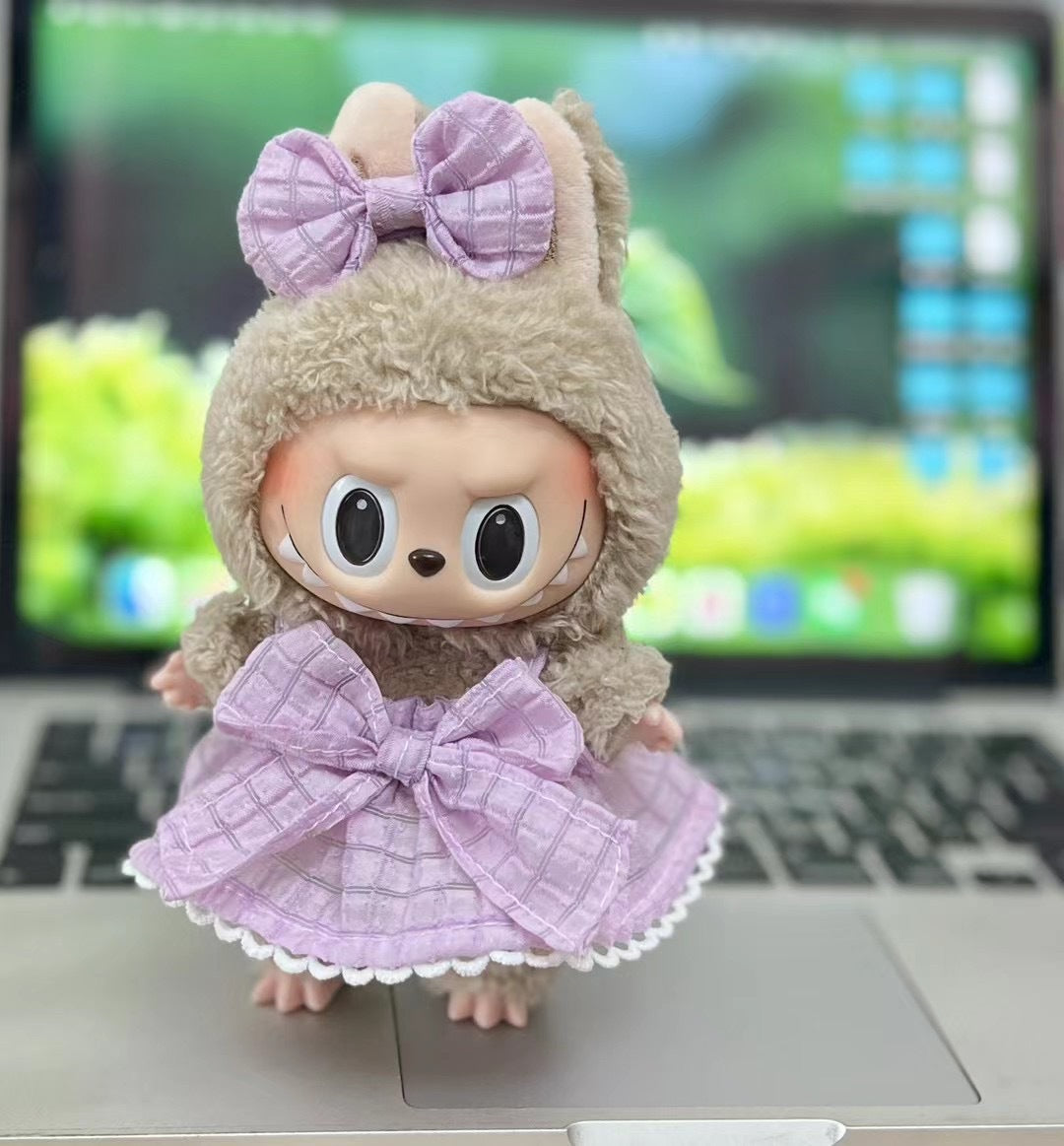 Only clothes] 15cm pendant blind box Macaron Labubu Labubu Time to chill doll clothes
