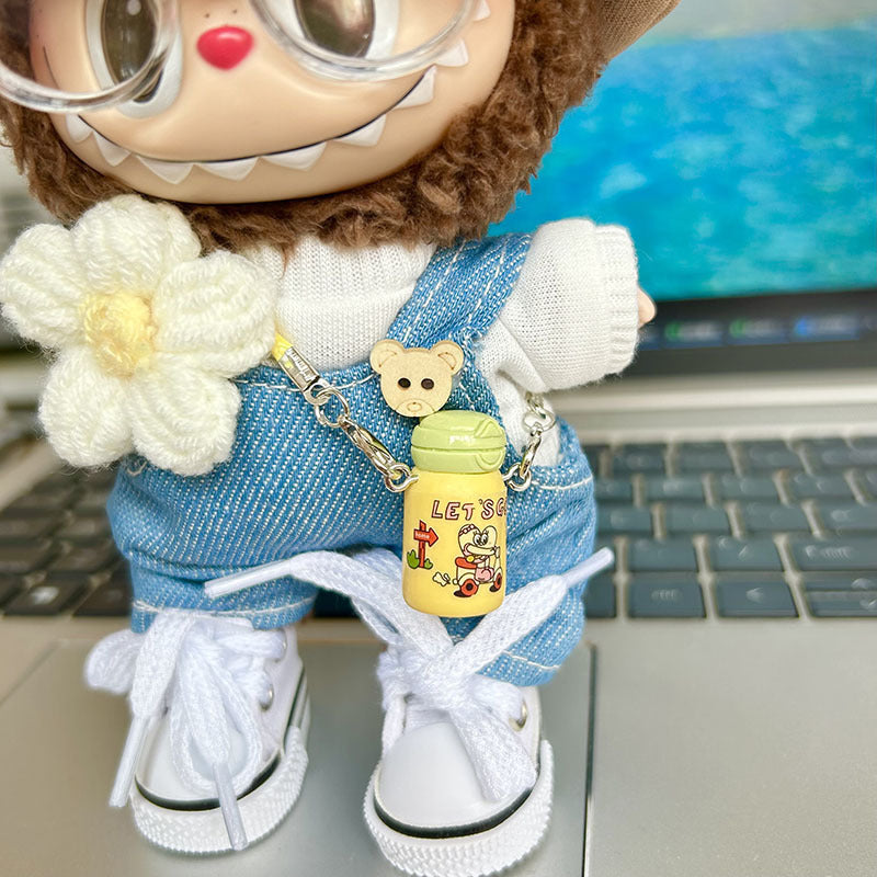 Only clothes] 17cm blind box cloth cloth pendant doll hat camera kettle shoes accessories Labubu doll