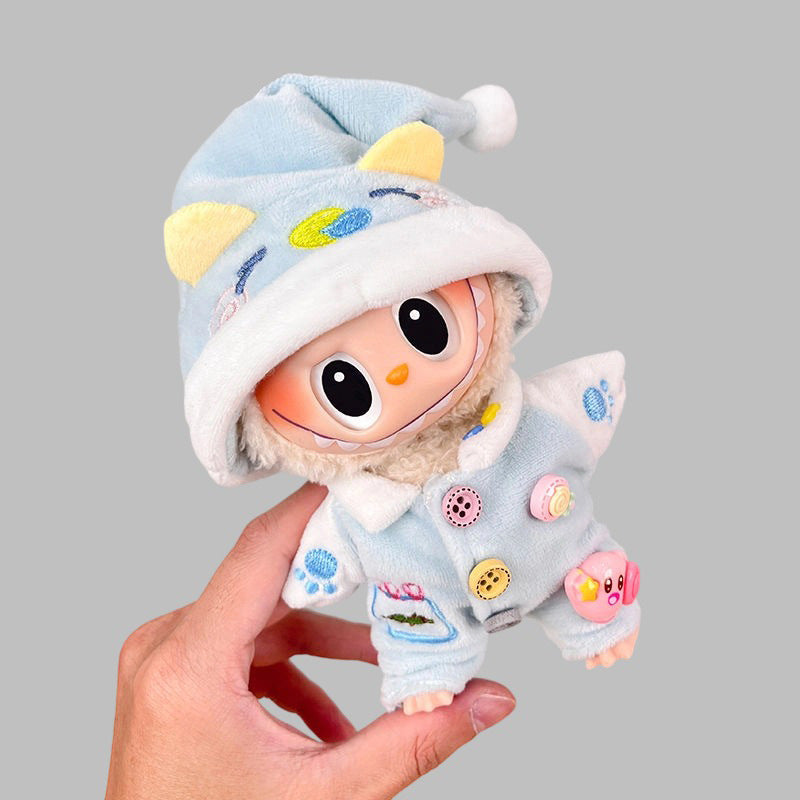 Labubu Doll Clothes Set for 17cm Pendant Doll - Flower, Bear, Cake Party Styles