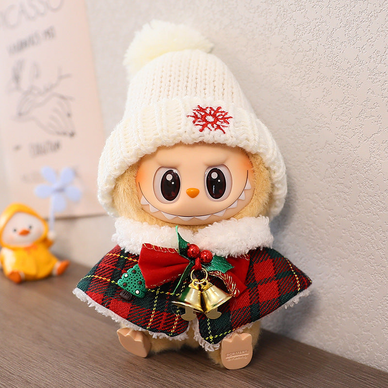 Generation II Blind Box Labubu Doll Clothes LABUBU Sit Party Doll Christmas Cloak Christmas Hat Clothes