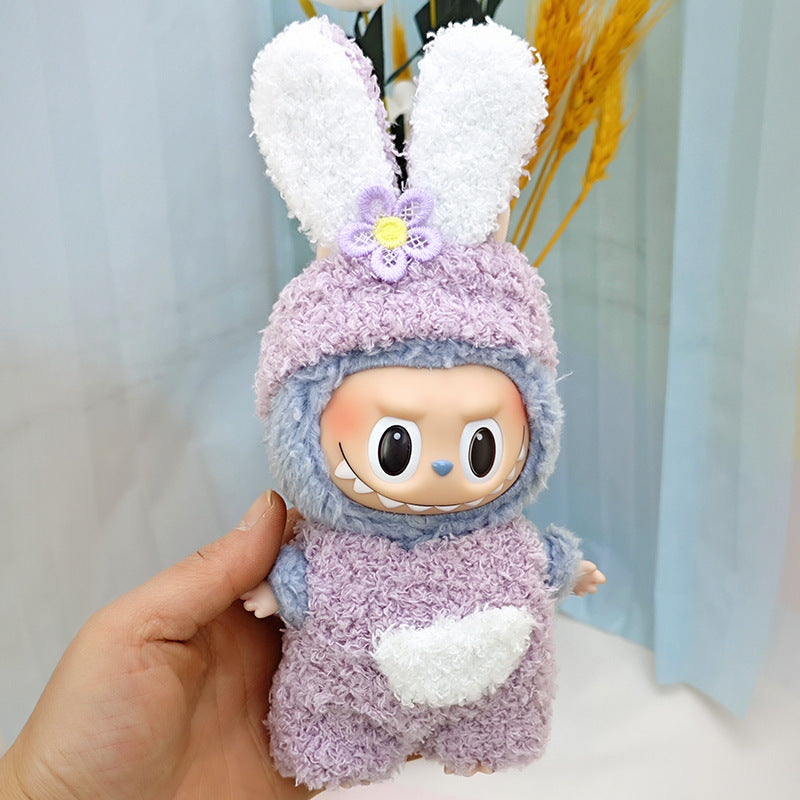 17cm Blind Box Keychain Cartoon Clothes Suitable for Rab Cloth Pendant Accessories Macaron Labubu Clothes Dress