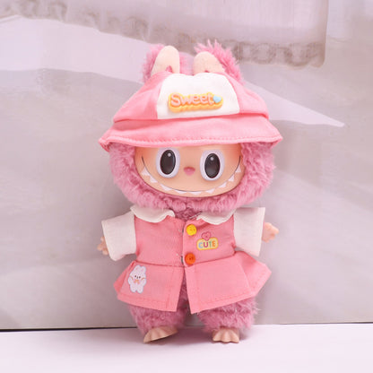 Only clothes] 17cm pendant cloth cloth clothes cute kindergarten suit vinyl labubu pendant baby clothes adorable