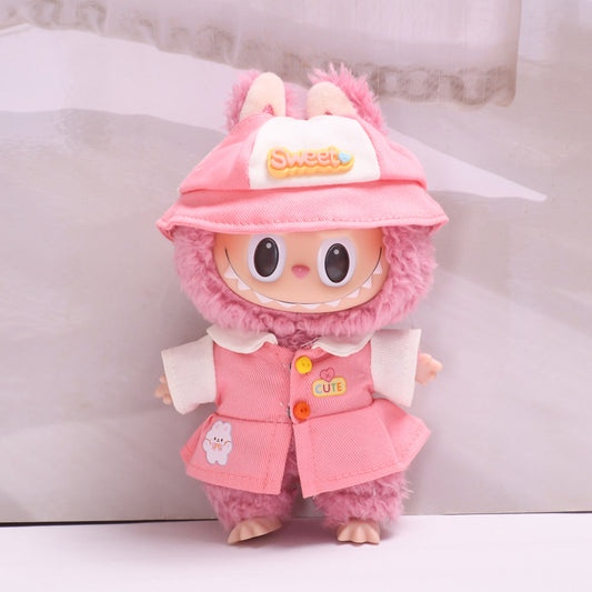 Only clothes] 17cm pendant cloth cloth clothes cute kindergarten suit vinyl labubu pendant baby clothes adorable