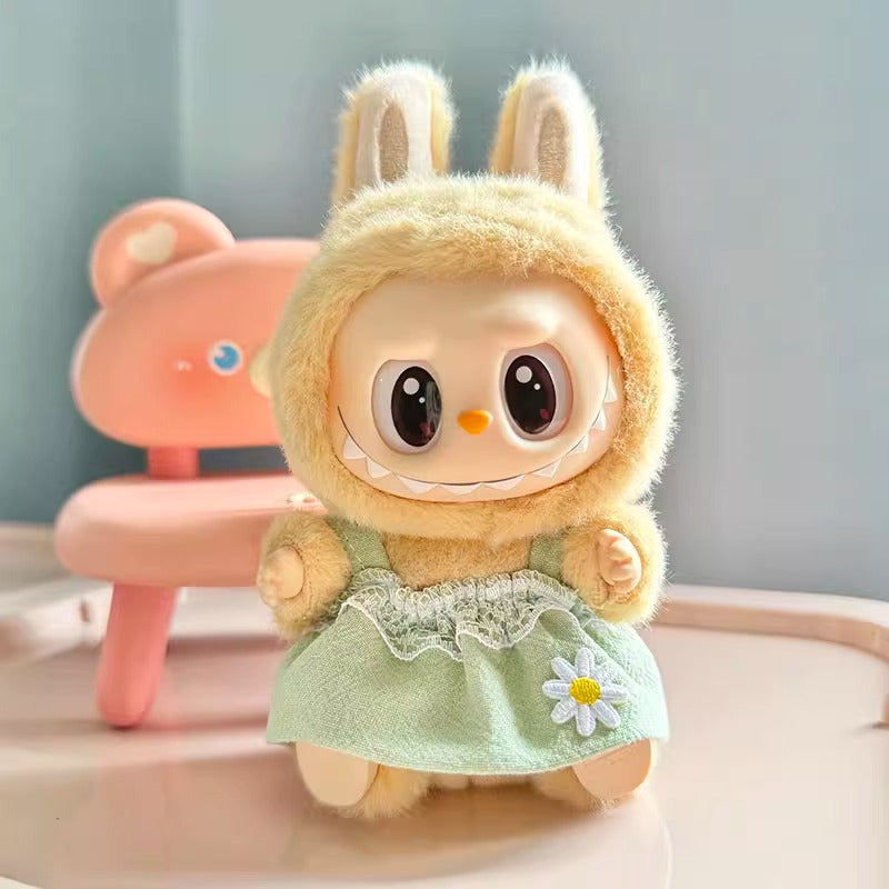 Clothes Only] First/Second Generation Pendant Labubu Clothes Rab Sit Party Doll Shark Elk suit