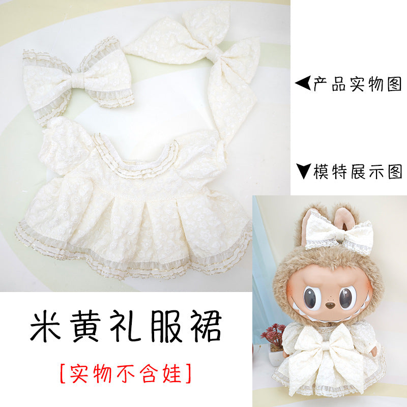 [Clothes Only] 37cm Labubu Vinyl Plush Doll Clothes suit Replace Labubu Skirt