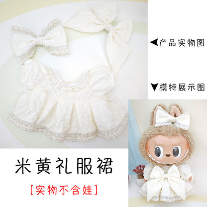 [Clothes Only] 37cm Labubu Vinyl Plush Doll Clothes suit Replace Labubu Skirt