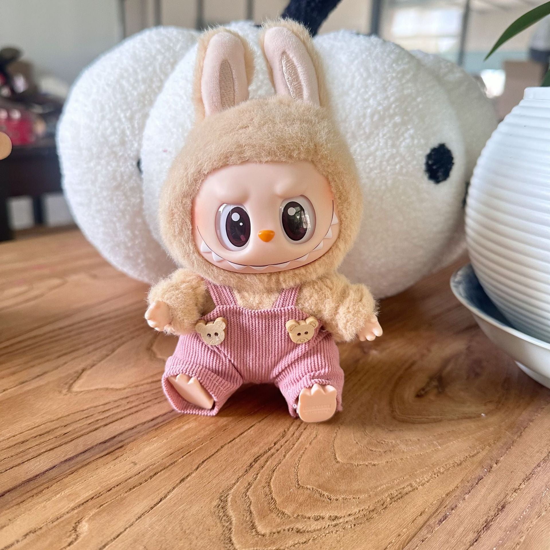 Only clothes] second generation blind box labubu doll clothes pull cloth sit party doll for small suspenders