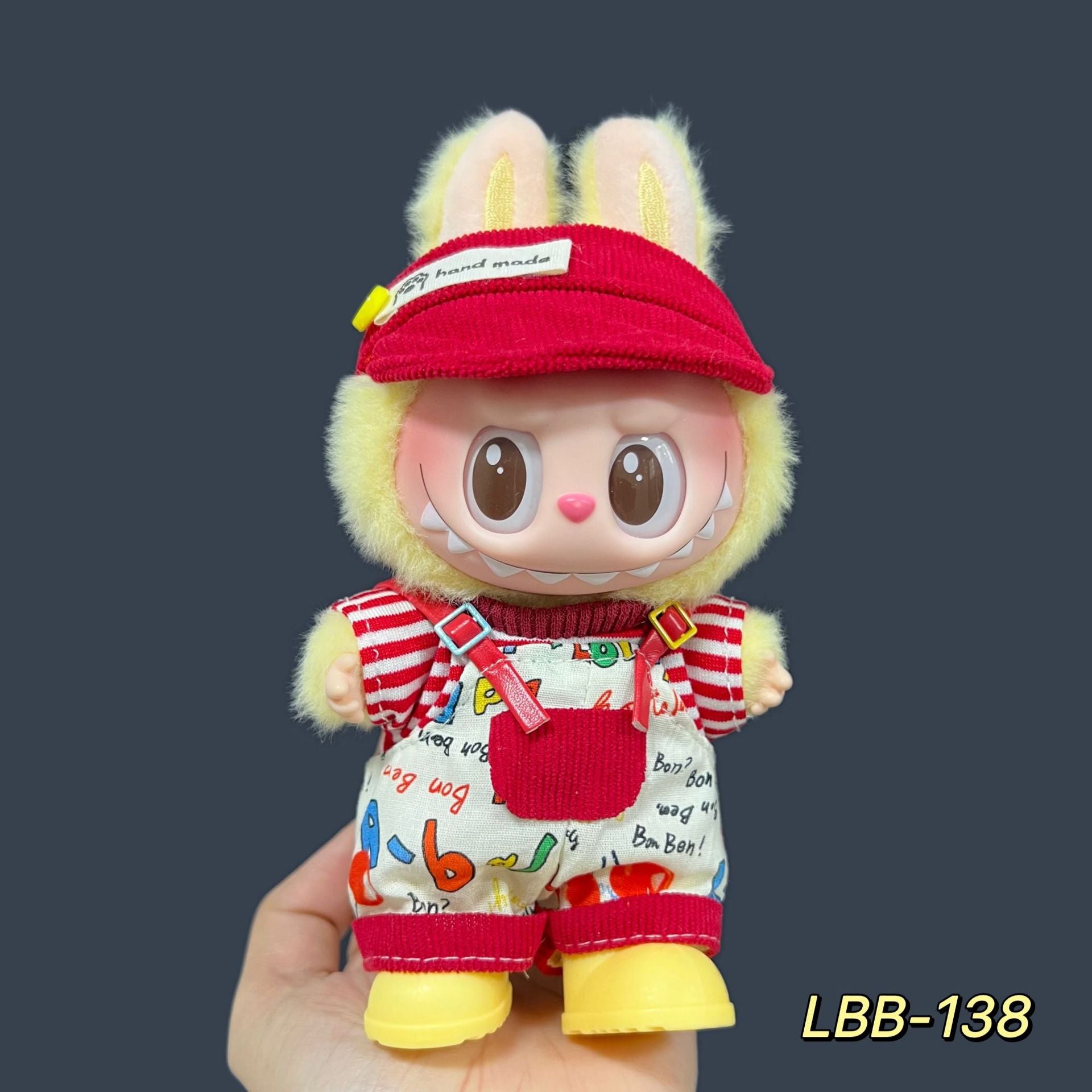 [Only Clothes] 17cm Blind Box Labubu Handmade Frog Piggy Stuffed Christmas Suit Labubu Hanging