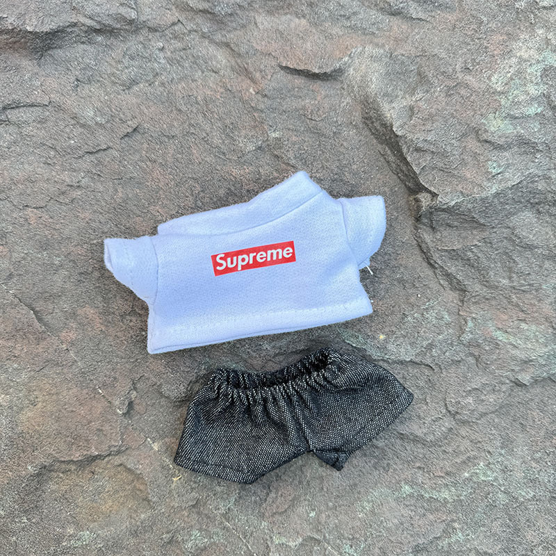 Only clothes] first and second generation key chain Labubu clothes pendant pull cloth super shirt turn-up bear hat adorable