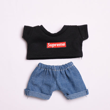 Only clothes] 17cm blind box pull cloth clothes for Labubu vinyl pendant doll casual T-shirt suit