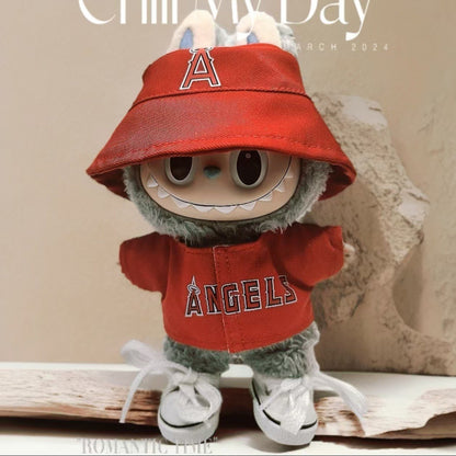 Labubu Doll Outfit - LA Angels 27 Jersey & T-Shirt Set
