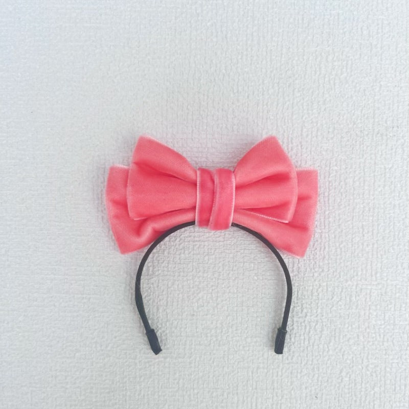 Labubu Sp Bow Headband Fugitive Princess Hair Accessories Elegant Bow Headband Sweet Velvet