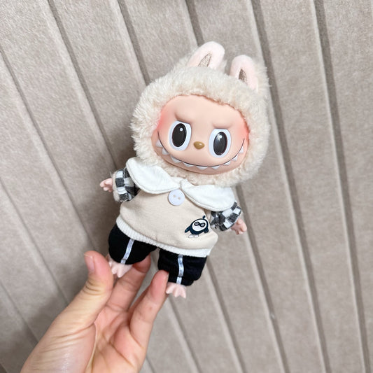 Only clothes] 17CM generation blind box pull cloth doll clothes LABUBU pendant for sports and leisure suit