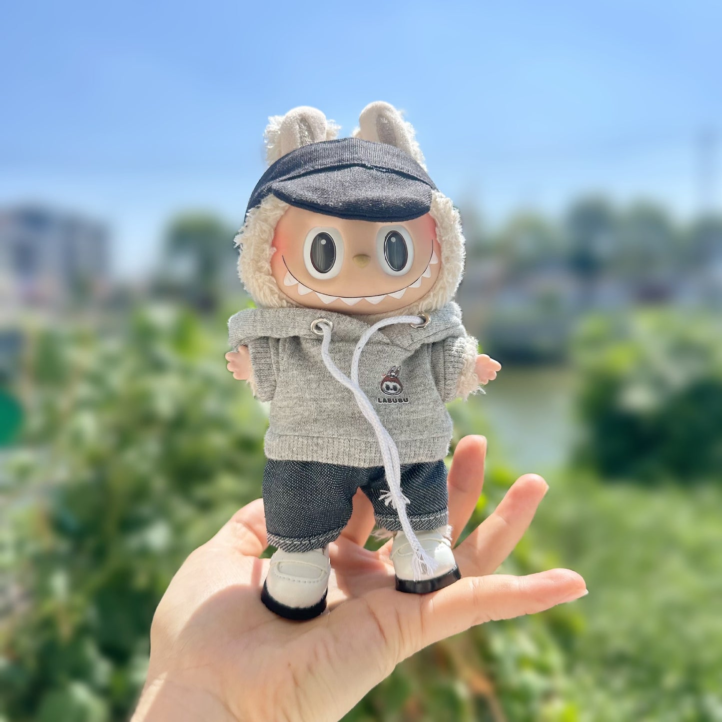 Clothes] labubu pendant clothes macaron 17cm labubu vinyl doll blind box bubble mat doll