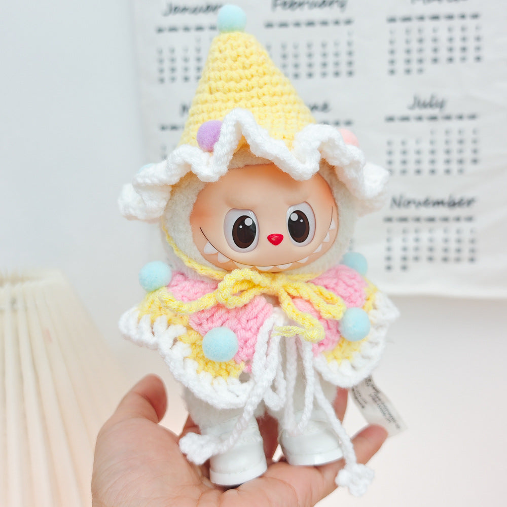 Labubu Doll Clothes Set - Sweater, Shawl & Hat for 1st-3rd Gen Pendants