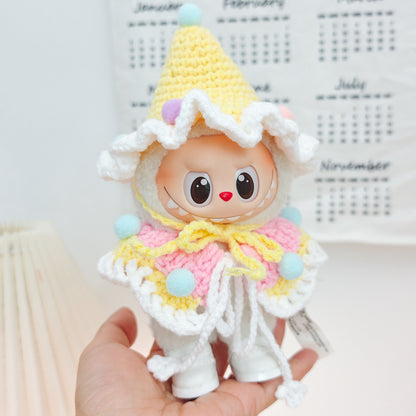 Labubu Doll Clothes Set - Sweater, Shawl & Hat for 1st-3rd Gen Pendants