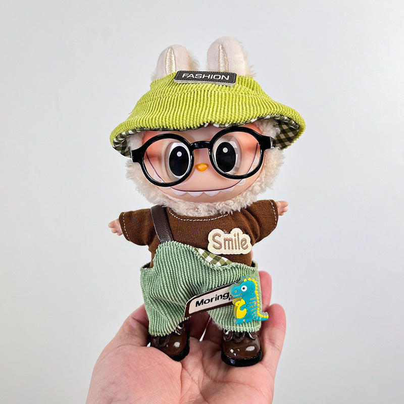 Labubu Doll Clothes Vinyl Plush 17cm Doll Cute Dress-Up Casual Outfit Handsome Plush Toy Clothes