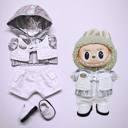 Labubu Silver Windbreaker Outfit for 15cm & 17cm Dolls