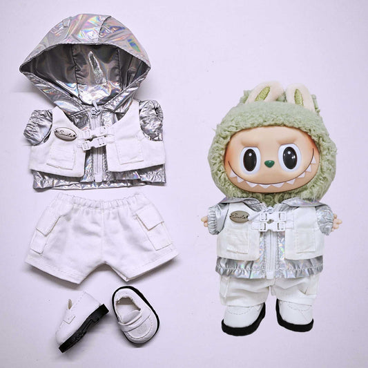 Labubu Silver Windbreaker Outfit for 15cm & 17cm Dolls