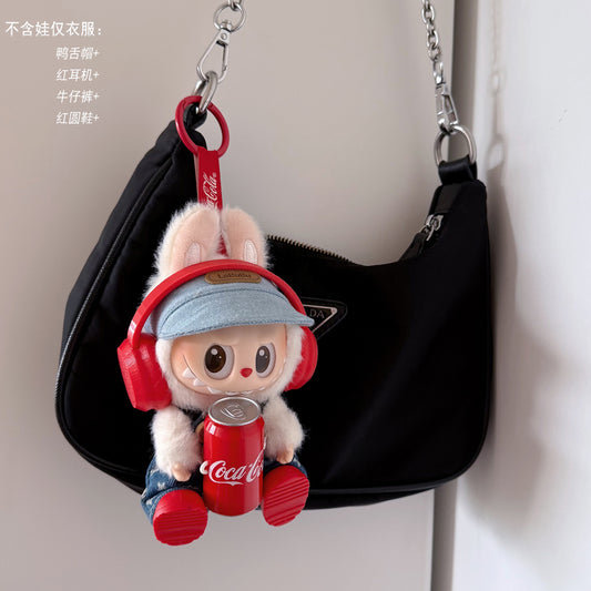 Labubu Doll Outfit - Blue Skirt & Hat for 17cm Labubu Doll