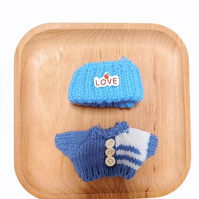 17cm Rab cloth doll clothes labubu plush doll clothes doll sit generation 2 generation hat sweater