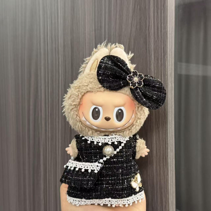 Rab cloth doll labubu17cm pendant one or two generations of vinyl plush doll suit accessories for clothes